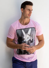 DJ Bunny Graphic Tee Pink