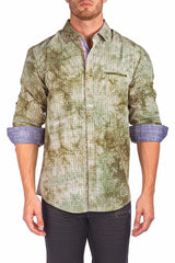 BESPOKE - Mens Green Long Sleeve Dress Shirt - Modern Fit - 162557 - www.nxbxmjqx.top