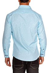 Men's Modern Fit Cotton Button Up Soft Mint Feathers