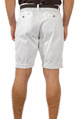 Men's Belted Short White with Distress Detail