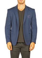 BESPOKE - Navy Embroidered Patch Evening Blazer - 174111 - www.nxbxmjqx.top