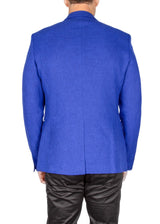 Men's Classic Fit Evening Blazer Royal Blue with Contrast Pockets