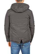 Men's Black Hooded Coat