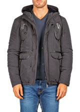 Men's Black Hooded Coat