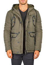 Men's Green Hooded Coat