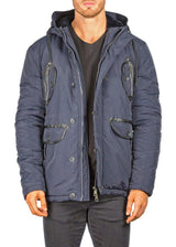 Men's Navy Hooded Coat