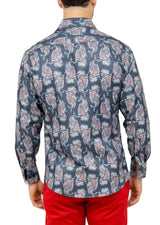 Men's Yin Yang Paisley Long Sleeve Button Up