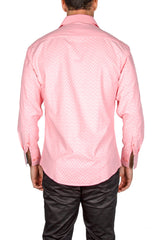 Men's Pink Long Sleeve Button Up