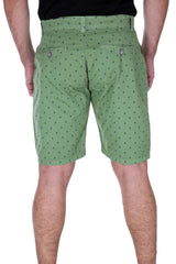 Sailboat Print Cotton Shorts Green