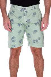 Pineapple Print Cotton Shorts Green