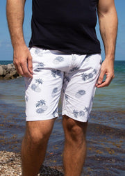 Pineapple Print Shorts White