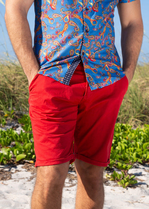 Men's Essentials Cotton Shorts Solid Red