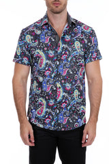 Primary Paisley Short Sleeve Dress Shirt