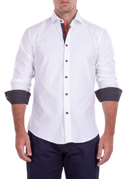 Men's White Button Up Long Sleeve Dress Shirt