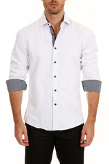 Solid White Button Up Long Sleeve Dress Shirt