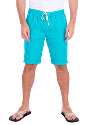 Men's Essentials Linen Drawstring Shorts Solid Teal