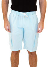 The Linen Cargo Shorts Soft Mint