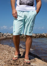 The Linen Cargo Shorts Soft Mint