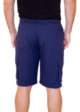 The Linen Cargo Shorts Solid Navy