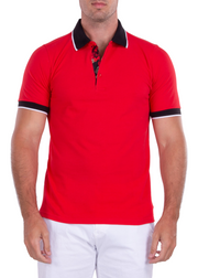 Men's Essentials Red Short Sleeve Polo Shirt