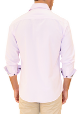 Men's Pink Button Up Long Sleeve Dress Shirt