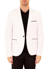 Satin Finish Evening Blazer Solid Pink