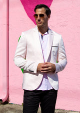 Satin Finish Evening Blazer Solid Pink