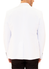 Satin Finish Evening Blazer Solid White