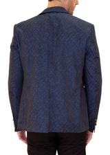 Men's Classic Fit Navy Evening Blazer with Jewel Buttons