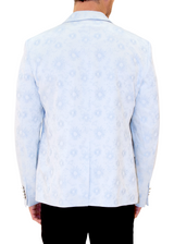 Fireworks Pattern Evening Blazer Blue