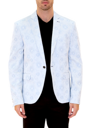 Fireworks Pattern Evening Blazer Blue