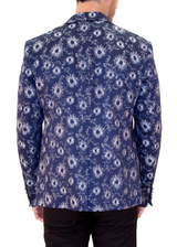 Fireworks Pattern Evening Blazer Navy