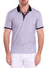 Subtle Geometric Triangle Pattern Printed Polo Shirt