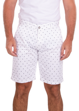 Sailboat Print Shorts White