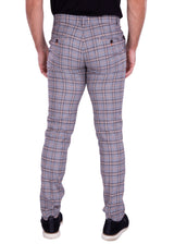 Men's Plaid Dress Pants Yellow and Grey