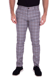 Men's Plaid Dress Pants Yellow and Grey