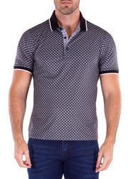 Black Half Button Polo Shirt