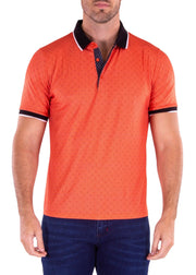 Red Half Button Polo Shirt