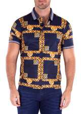 Navy Half Button Polo Shirt