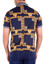 Navy Half Button Polo Shirt