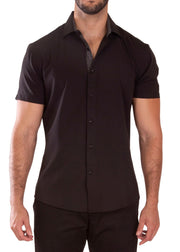 Performance Fit Short Sleeve Dress Shirt Black