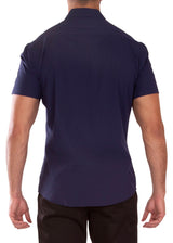 Performance Fit Short Sleeve Dress Shirt Navy