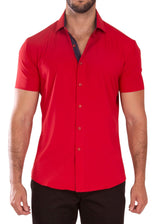 Performance Fit Short Sleeve Dress Shirt Red