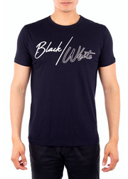 Black/White Graphic Tee Navy