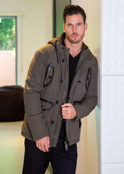 Men's Green Hooded Coat