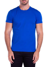 Men's Essentials Cotton Crew Neck Solid Royal Blue