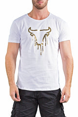 Metallic Bull Graphic Tee White