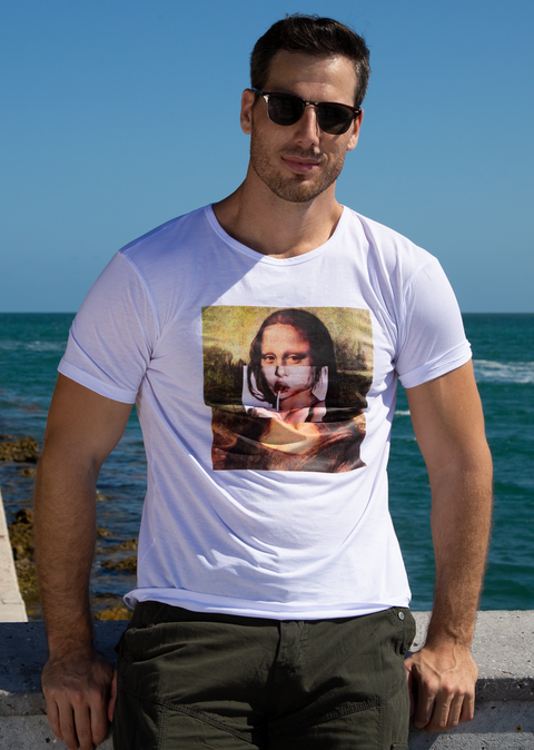 Mona Lisa Graphic Tee White