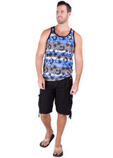 Surf's Up Graphic Tank Blue Gradient