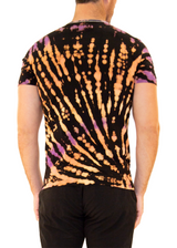 Tie Dye Cotton Henley Black